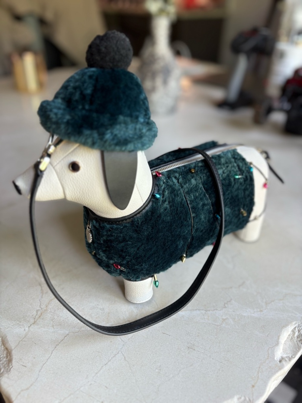 Kate Spade Dachshund Crossbody Bag with Pom Hat - Picture 5 of 8